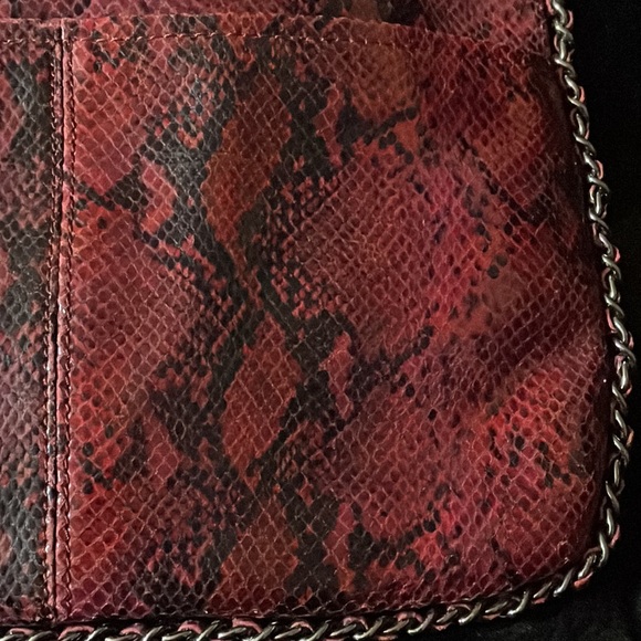 AIMEE KESTENBERG Red/Rose/Black Leather Snakeskin Crossbody Purse - Picture 8 of 16